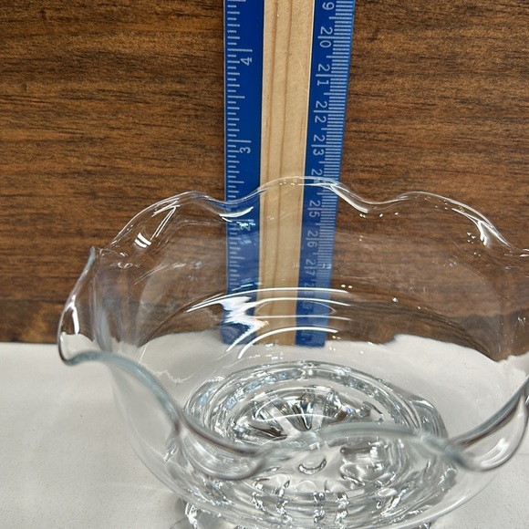 🌻4/$20 Vintage Studio Nova Citadel Footed Glass Dessert Bowl With Ruffled Edge - Picture 8 of 9